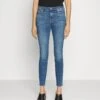7 For All Mankind Hw Skinny Slim Illusion Outer - Vaqueros Pitillo - Mid Blue