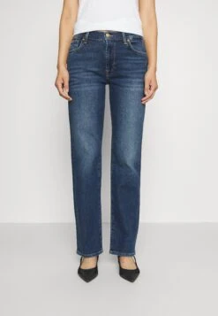 7 For All Mankind Ellie Straight Luxvindeesou - Vaqueros Rectos - Dark Blue
