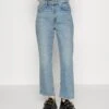 7 For All Mankind Logan Stovepipe Air Wash - Vaqueros Rectos - Light Blue