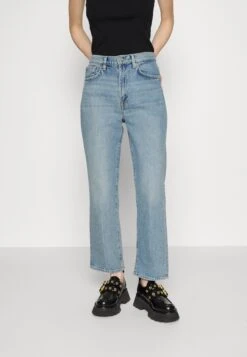 7 For All Mankind Logan Stovepipe Air Wash - Vaqueros Rectos - Light Blue