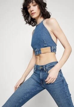 7 For All Mankind Roxanne Ankle Luxvinimp - Vaqueros Pitillo - Mid Blue -7 For All Mankind 2290863a2a4143579116c210bb44515e