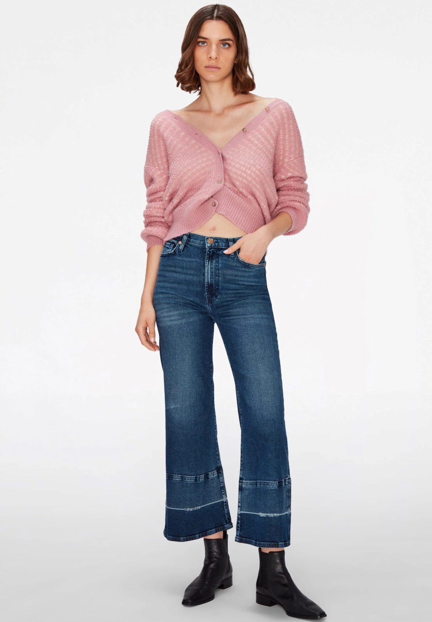 7 For All Mankind The Cropped Jo- Vaqueros A Campana - Dark Blue 2 7 For All Mankind The Cropped Jo- Vaqueros A Campana - Dark Blue - Imagen 2