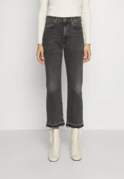 7 For All Mankind Logan Stovepipe Licorice - Vaqueros Rectos - Black