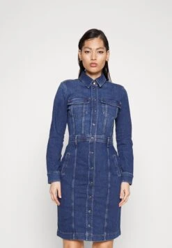 7 For All Mankind Luxe Dress Solution - Vestido Vaquero - Dark Blue