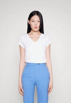 7 For All Mankind Andy Vneck- Camiseta Básica - White