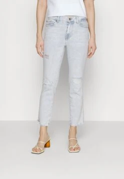7 For All Mankind The Straight Crop Follow Me - Vaqueros Pitillo - Light Blue