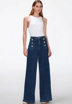 7 For All Mankind Marina Cruise - Vaqueros A Campana - Mid Blue