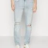 7 For All Mankind The Straight With Handstitched Details - Vaqueros Rectos - Light Blue